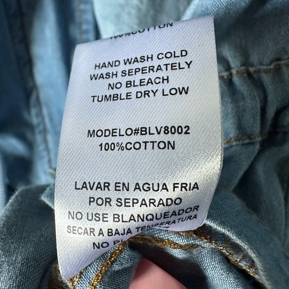 Black Label C’est Toi Chambray Utility Vest Tunic Cinched Waist 1XL - Picture 6 of 6